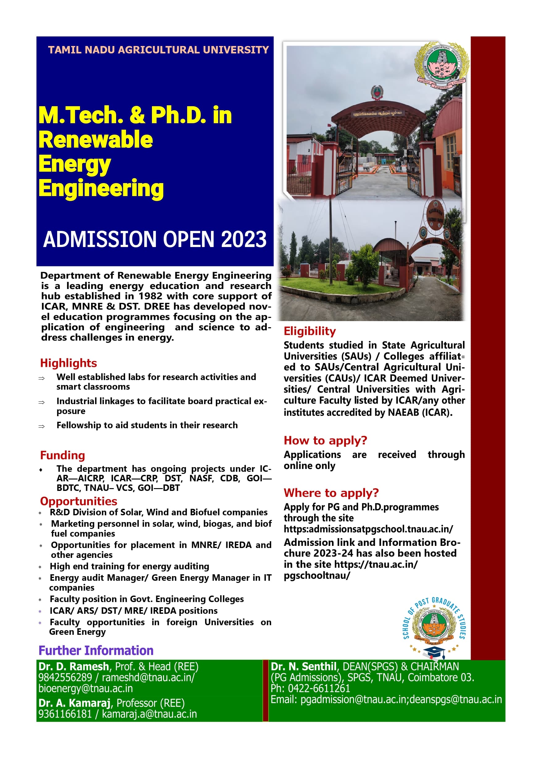 Tamil Nadu Agricultural University, School of Post Graduate Studies-image