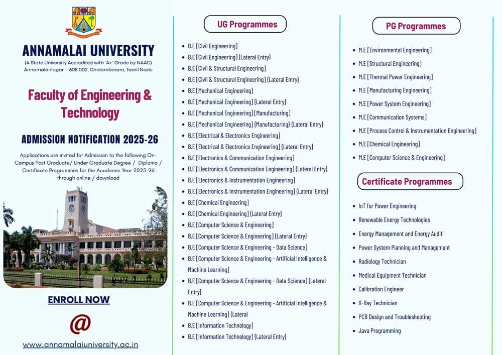 Faculty of Engineering and Technology Annamalai University-logo